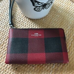 Coach Wristlet Red Black NWOT